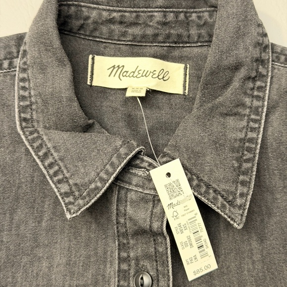 Madewell Denim black Washed Button Down Shirt Size XXS - Picture 4 of 7